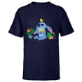 thumbnail image 1 of Disney Stitch and Baby Chicks Easter - Short Sleeve T-Shirt for Kids - Customized-Navy, 1 of 5