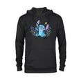 thumbnail image 1 of Disney Stitch with Flowers & Butterfly Easter Spring Vibes - Pullover Hoodie for Adults - Customized-Black, 1 of 5
