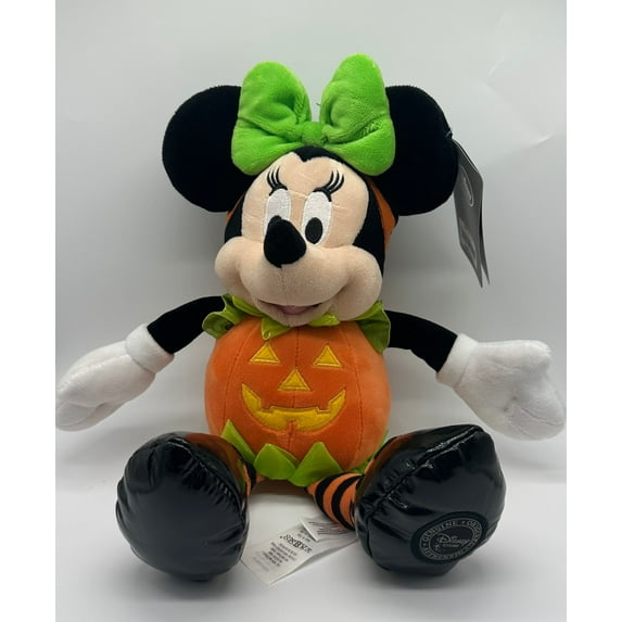 Disney Store Authentic Halloween Minnie Pumpkin Plush New With Tag