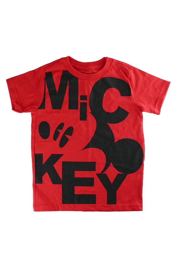 Boys Mickey Mouse Pop Art Short Sleeve Tee T-Shirt, Red, Size 4