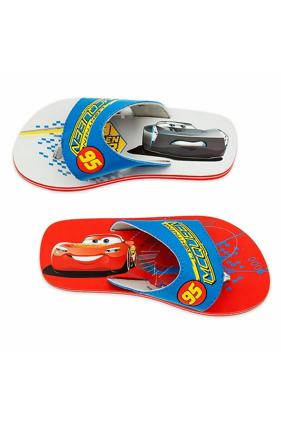 Store Cars Lightning McQueen Flip Flops Sandals Shoes Boy Size 11/12