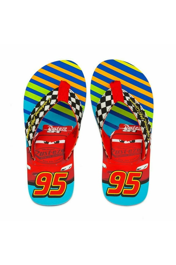 Store Cars Lightning McQueen Flip Flops Sandals Shoes Boy Size 11/12