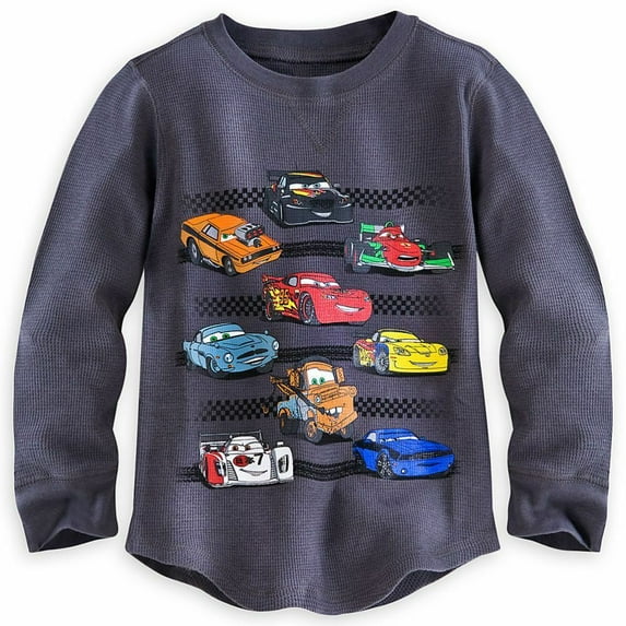 Disney Store Cars Lightning McQueen Long Sleeve Thermal Shirt Boy Size 5/6
