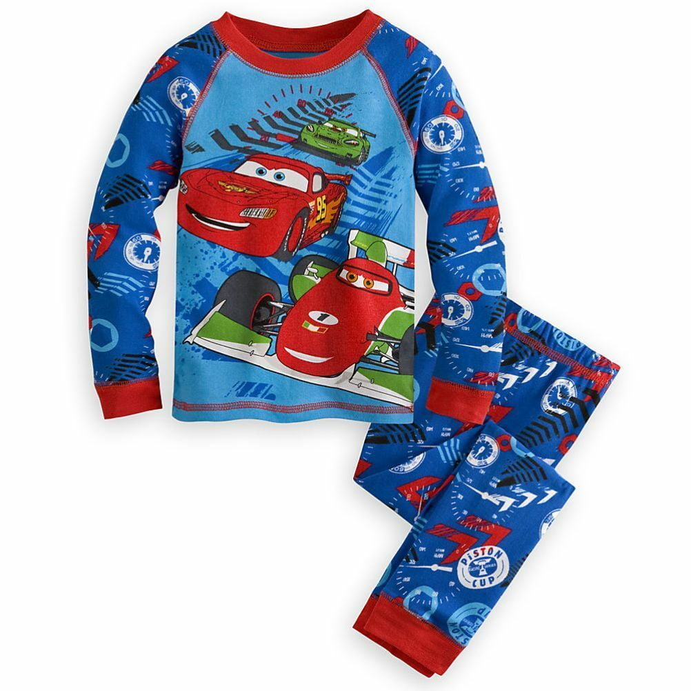 Cars Lightning Mcqueen Printed Kids Boys Long Sleeve Tops + Pants Casual  Pajamas Pjs Set Sleepwear Nightwear