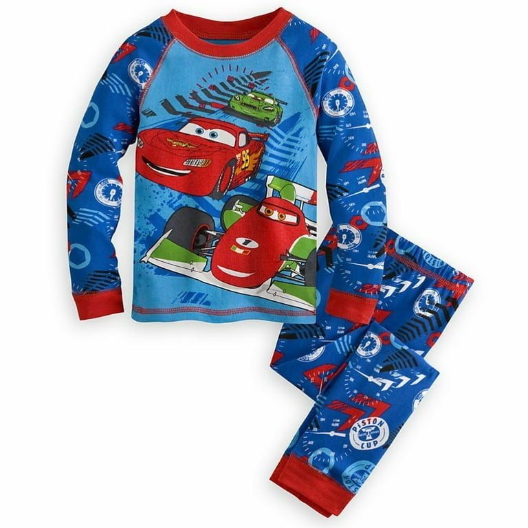 Cars Blue Long Sleeve Toddler Pajamas