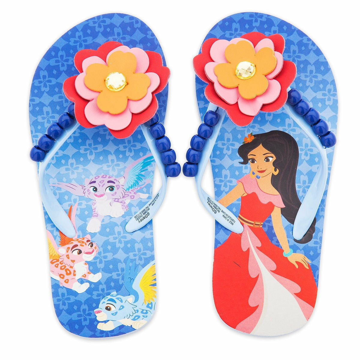 Disney Store Elena of Avalor Princess Flip Flops Girls Sandals Kids Size 2/3