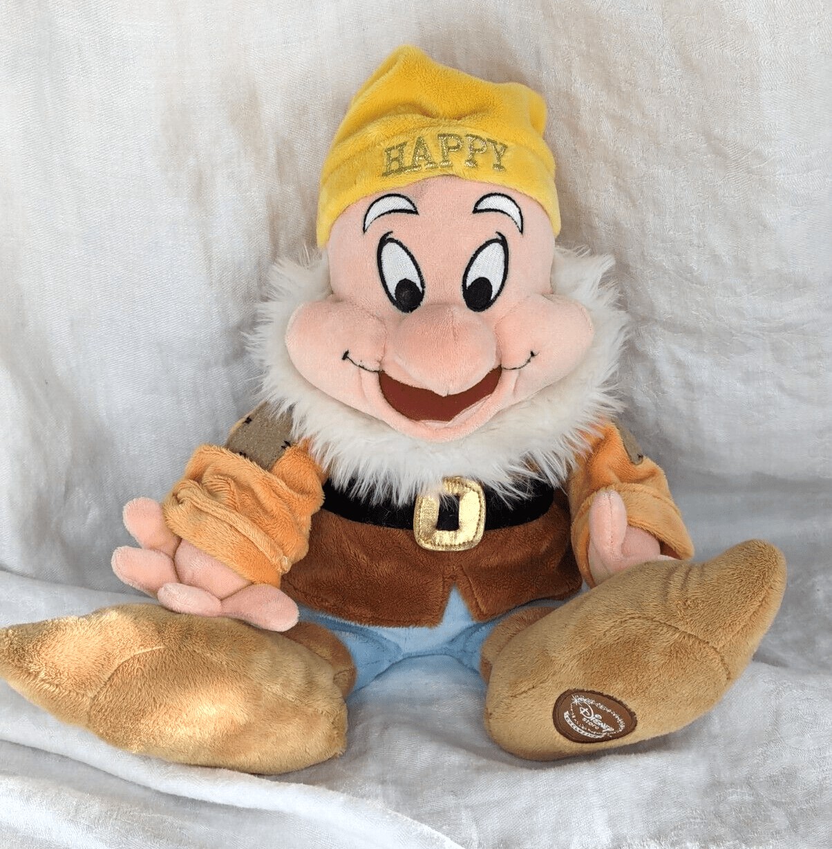 Disney Store Exclusive SNOW WHITE & 7 Dwarfs HAPPY Dwarf 16" Plush ...