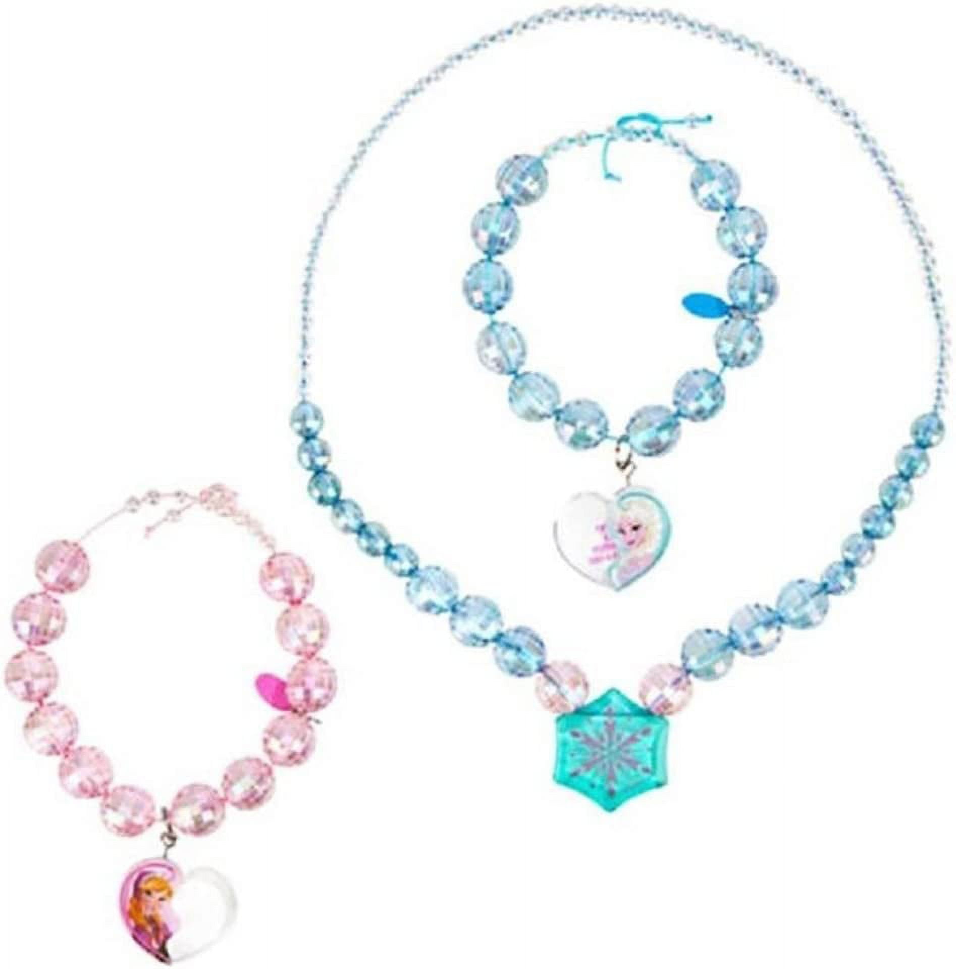 Disney Store Frozen Anna Elsa Costume Dress Up Jewelry Friendship Necklace Bracelets 3pc Set