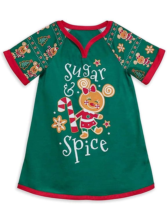 Store Girl's Minnie Mouse Gingerbread Sugar and Spice Holiday Nightgown, Size 3