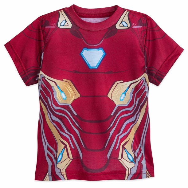 Disney Store Iron Man Costume Shirt Marvel Avengers Boys 2/3