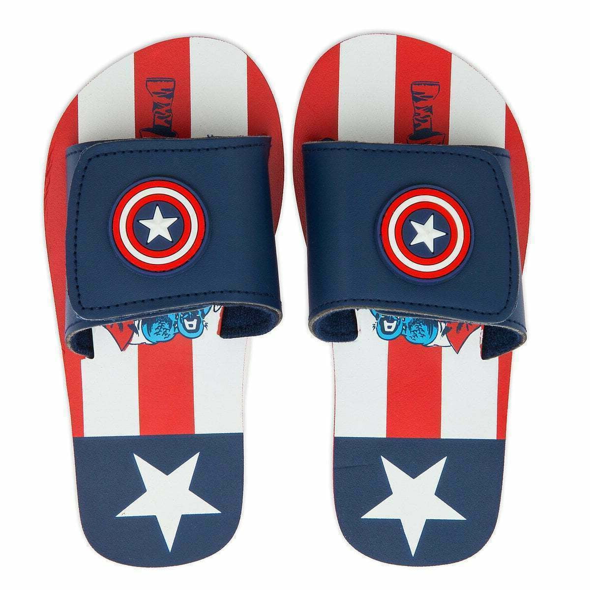 Disney Store Marvel Captain America Flip Flops Sandals Shoe Boy Size 9 10