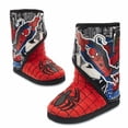 thumbnail image 1 of Marvel; Slippers Soft Plush Spider-Man Style, Unisex Kids Red & Blue, Size 11/12, 1 of 1