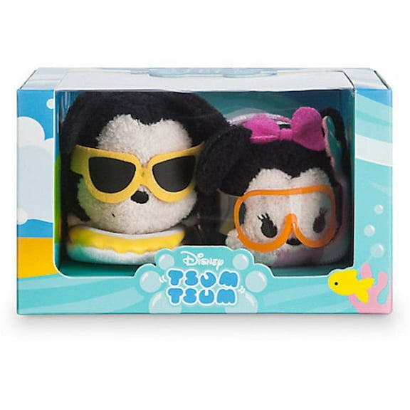 Disney Store Mickey & Minnie Hawaii Set Mini Tsum New with Box