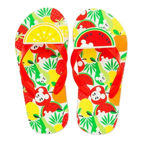 Disney Store Mickey Minnie Mouse Fruit Flip Flops Kids Sandals Toddler 7/8