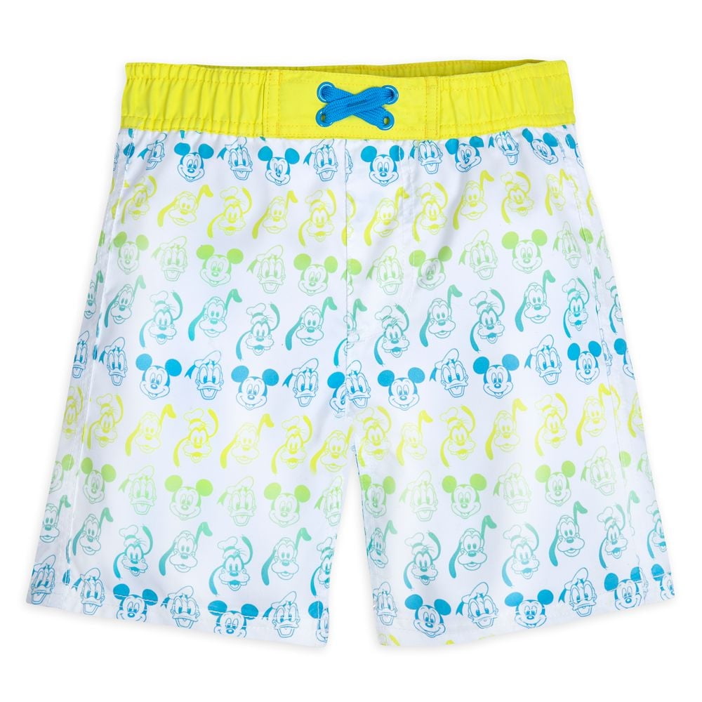 Disney Store Mickey Mouse Donald Pluto & Goofy Swim Trunks Kids Size 4 XS