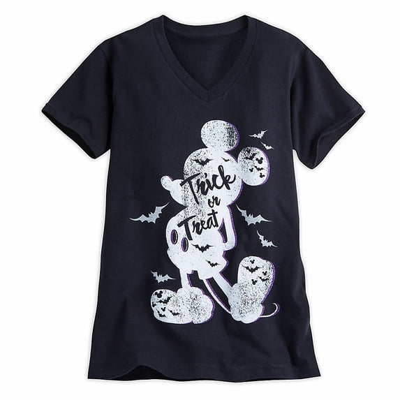 Disney Store Mickey Mouse Halloween Womens T Shirt Tee Size XS Trick or Treat