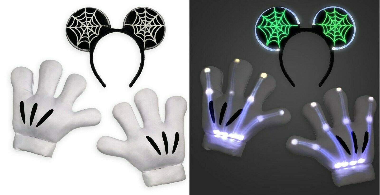 Disney Store Mickey Mouse Light Up Skeleton Gloves and  display picture 1