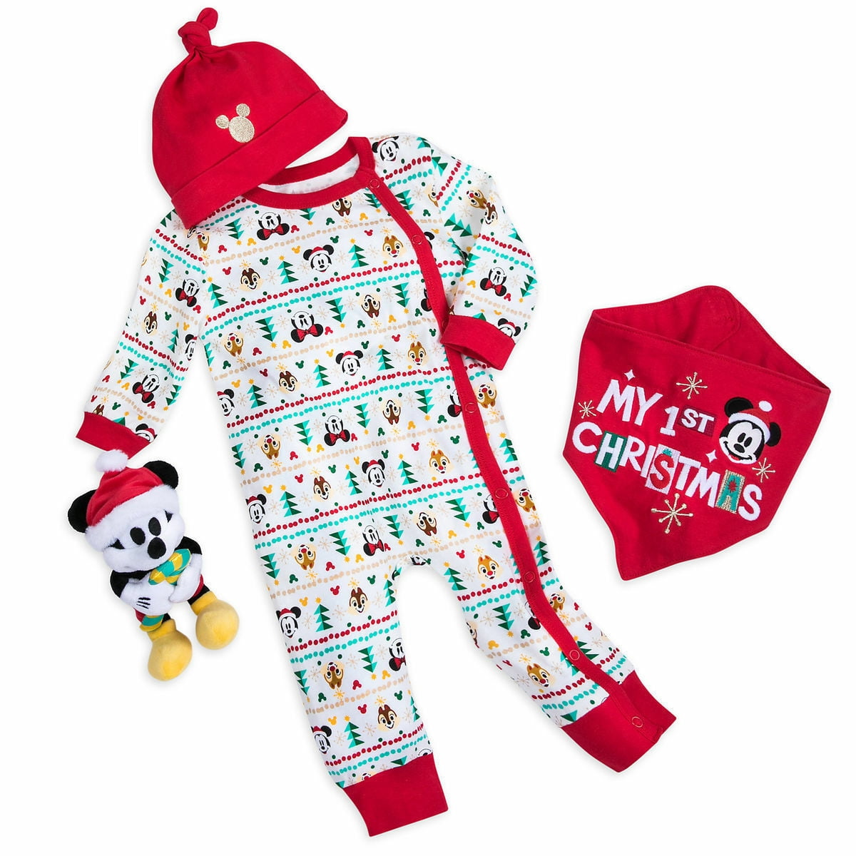 Disney Store Mickey My First Christmas Baby Boy Girl Romper Gift Set Size 18-24M