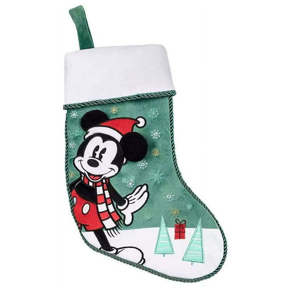 Disney Store Mickey Present and Tree Plush Christmas Stocking New with Tags