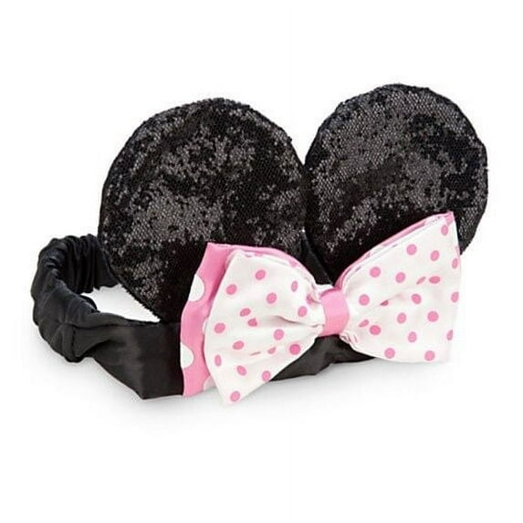 Disney Store Minnie Mouse Headband Ears Baby Pink Polka Dot Bow