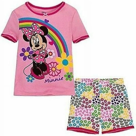 Disney Store Minnie Mouse Tight Fit Cotton Pajama Set Girl Size 2