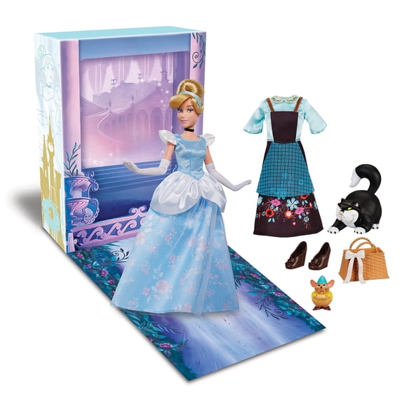 Disney Store Official Cinderella Story Doll - 11 Inches - Includes Coloring Book and Additional Dress, Princess Doll in Classic Outfit, Disney Princess Toys