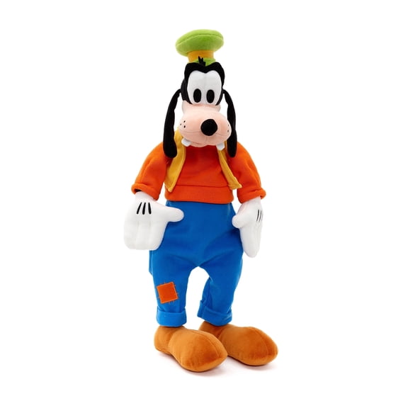 Disney Store Official Goofy Medium Soft Toy for Kids, Cuddly Character with Fuzzy Texture and Embroidered Details, Patched Trousers and Felt Teeth, Disney Plushy Suitable for All Ages