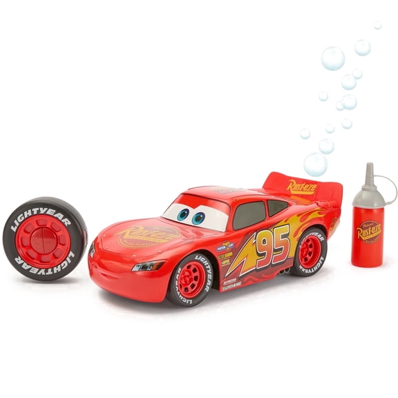 Disney Store Official Lightning McQueen Bubble-Blowing Remote Control Car - 2.4GHZ RC Cars with Bubble Fluid Refill - Toddler Boy Toys Inspired by Pixar's Cars - Light Up Fun for Little Racers