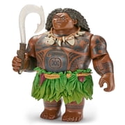Disney Store Official Maui Talking Action Figure with Light-Up Fish Hook, Sculpted Necklace & Leaf Skirt, Poseable Moana Toys for Kids, Features Movie Phrases & 8 Points of Articulation