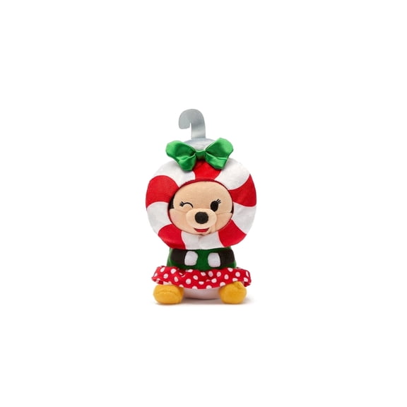 Disney Store Official Mini Mix-Its Plushies Minnie Mouse Holiday - Cute Stuffed Animals - Mix & Match Detachable Hats - Hook and Loop Strap - Plush Toys for Kids and Collectors - 7 Inches
