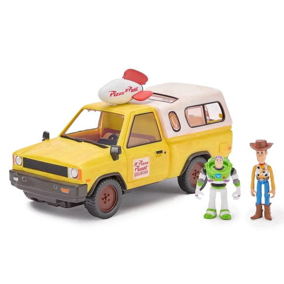 Disney Store Official Pizza Planet Truck with Lights & Sounds - Toy Story Action Figures Set Includes Woody & Buzz Lightyear, Movable Parts, Light Up Features & Vehicle Sounds