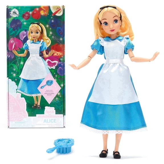 Disney Store Official Princess Classic Doll (Alice), 10 Inches, Includes Brush with Molded Details, Fully Posable Toy in Classic Outfit - Disney Princess Toys
