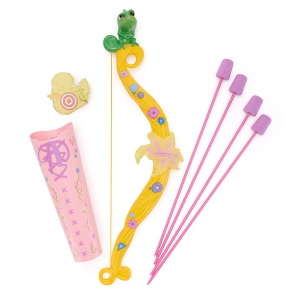 Disney Store Official Rapunzel Light-Up Bow and Arrow Set for Kids - Includes Bow, Quiver, 4 Foam Tipped Toy Arrows, 3 Targets - Inspired by Tangled - Perfect for Halloween Costumes for Girls