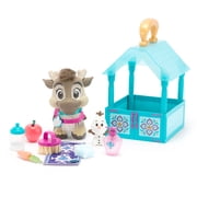 Disney Store Official Sven Nurture Play Set - 13-Piece Frozen Toy Set with Olaf, Stall Carrier, and Accessories - Pretend Play Animal Care Set for Kids