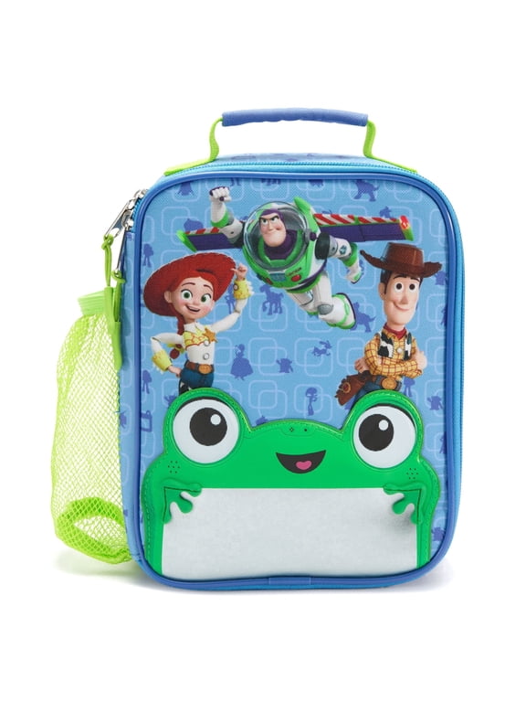 Official Toy Story 5 Insulated Lunch Box For Kids With Side Mesh Pocket, Water Resistant Design, Backpack Attachment Snaps, Interior Name Label, Screen Art With Toy Story Characters