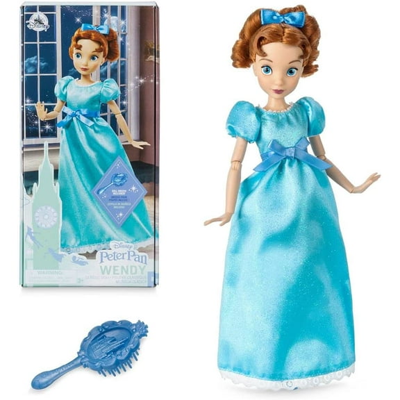 Disney Store Official Wendy Classic Doll from Peter Pan Authentic 10-Inch Collectible Toy Figure for Kids & Fans of Disney's Peter Pan - Durable Playset for Imaginative Play