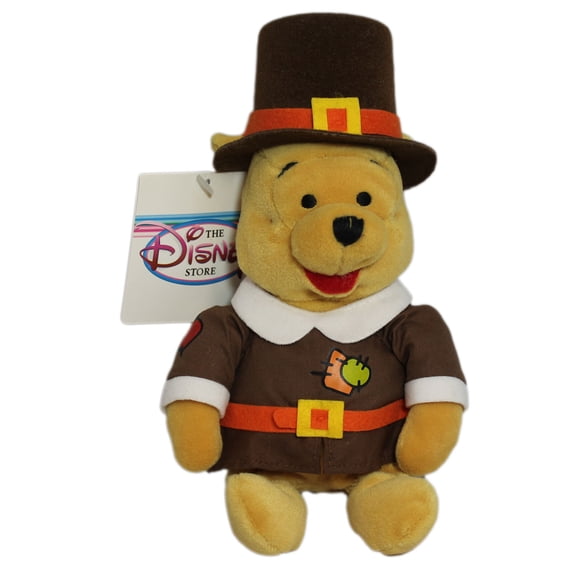 Disney Store PILGRIM POOH - Winnie The Pooh Mini Bean Bag Plush Toy