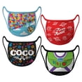 thumbnail image 1 of Disney Store Pixar Cloth Face Mask 4 Pack Buzz Coco Up House Pizza Planet Adult Size L, 1 of 2