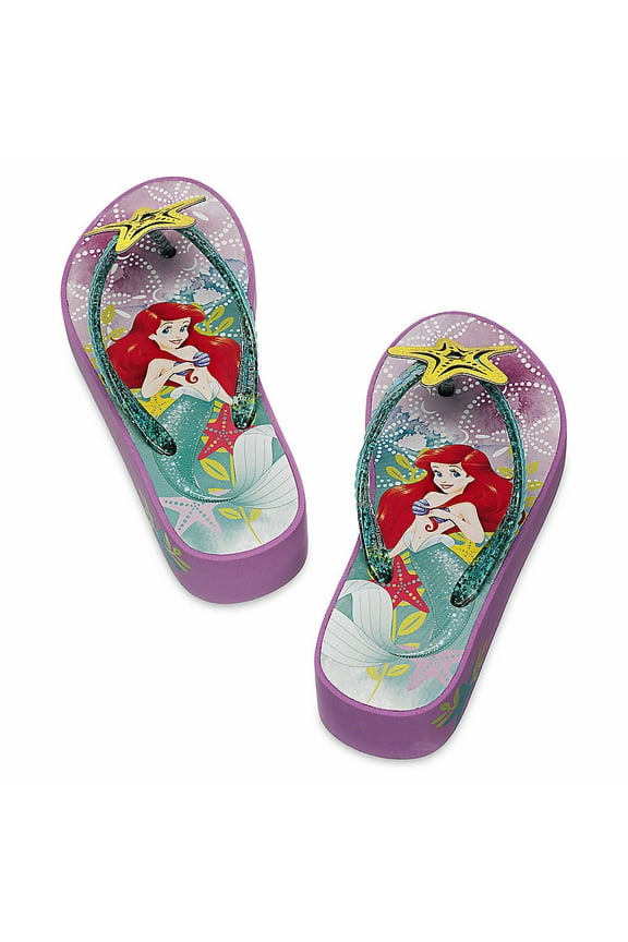 Princess Ariel The Little Mermaid Platform Flip Flops Sandals Shoes Girl Size 11/12