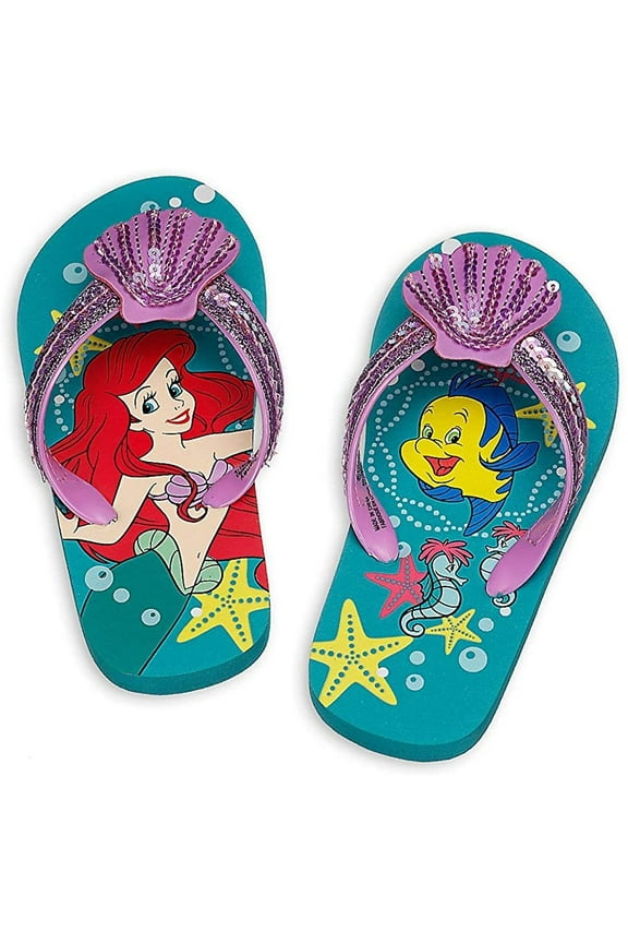 Store Princess Little Mermaid Ariel Flip Flops Sandals Shoes Girl Size 11/12