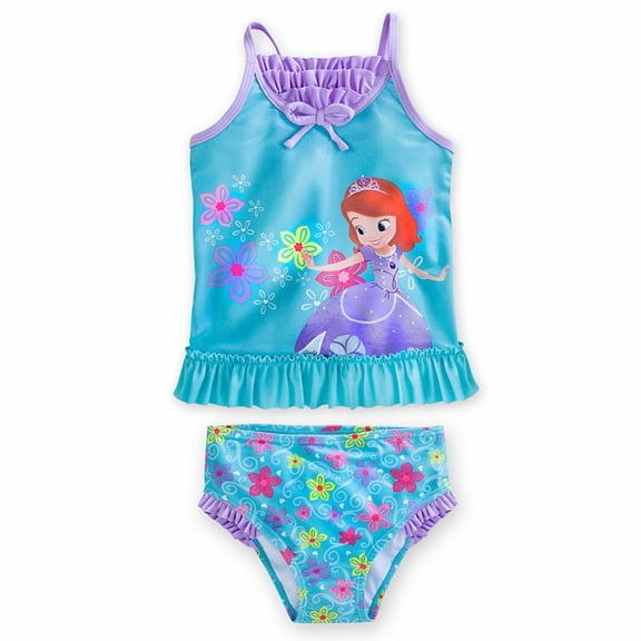 Disney Store Princess Sofia The First 2 Piece Swimsuit Girl Size 5/6