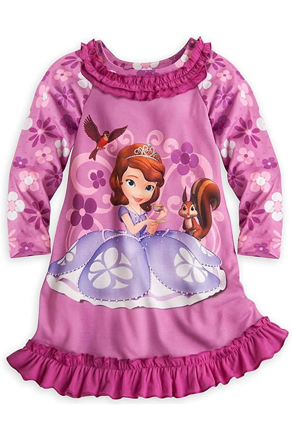 Store Princess Sofia The First Long Sleeve Nightgown Pajama Girl Size 5/6