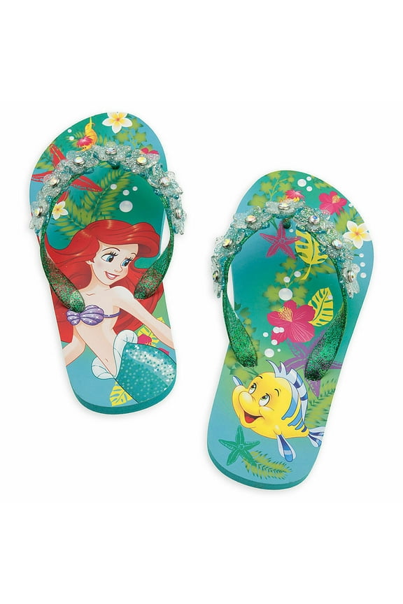 Princess The Little Mermaid Ariel Flip Flops Sandals Shoes Girl Size 11/12