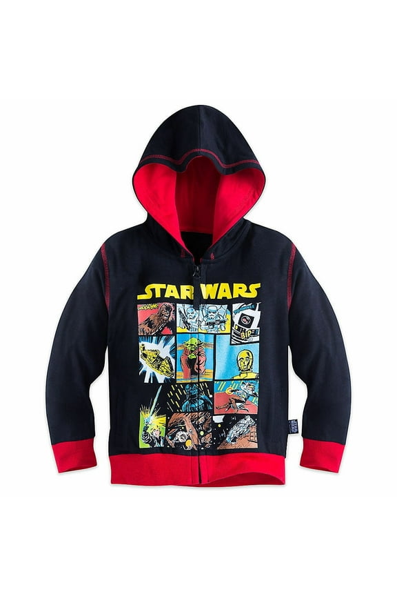 Star Wars Zip Front Hoodie Sweat Shirt Boy Size 7/8