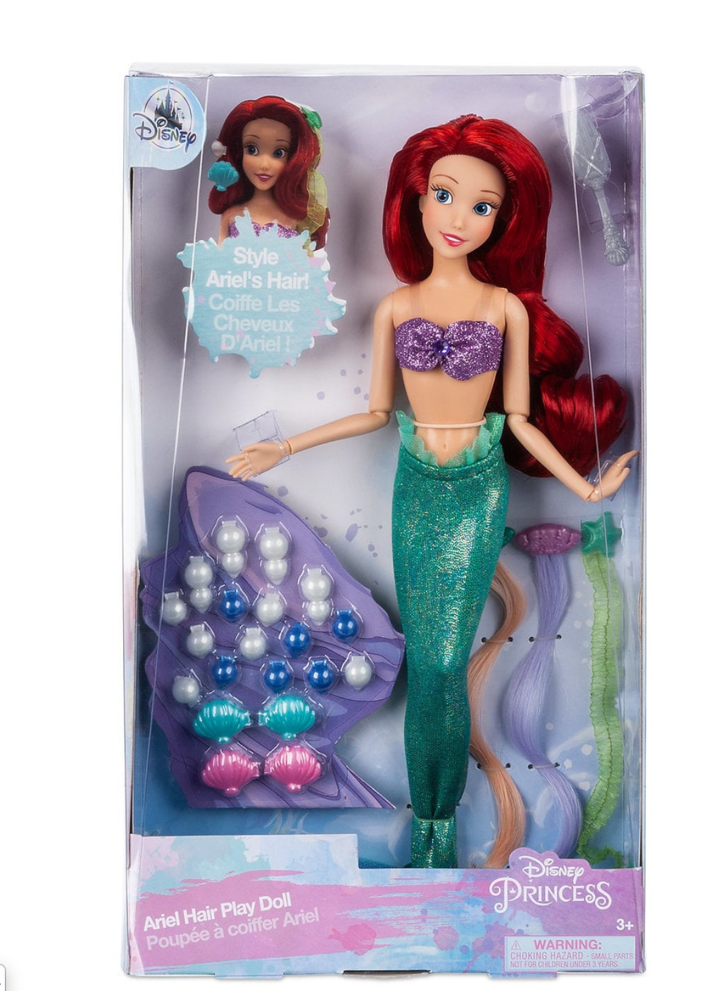 Disney Store Official Ariel Story Doll, The Little Mermaid, 11 inch, Fully Posable Toy in Glittering Outfit - Suitable for Ages 3+ Toy Figure, Gifts