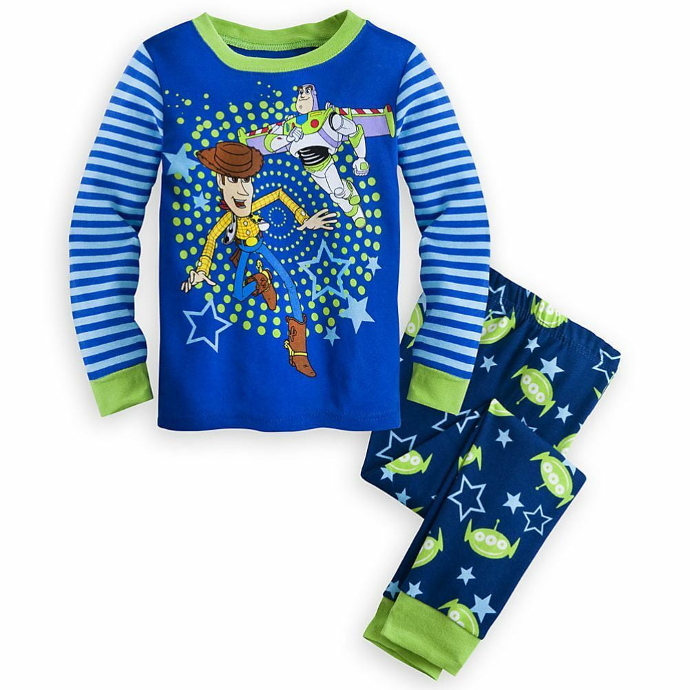 Disney Store Toy Story Buzz Lightyear Woody Boy 2PC Long Sleeve Pajama ...