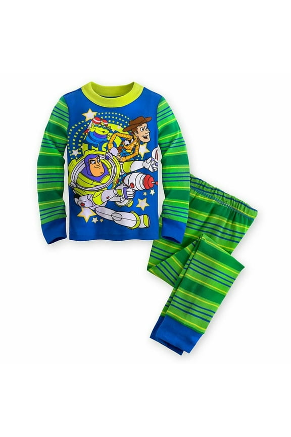 Toy Story Buzz Lightyear Woody 2 PC Long Sleeve Pajama Set Boy Size 7