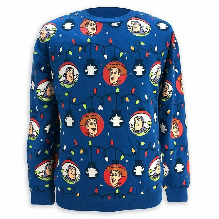 Disney Store Toy Story Buzz Woody Light Up Holiday Sweater For Adults Size XS