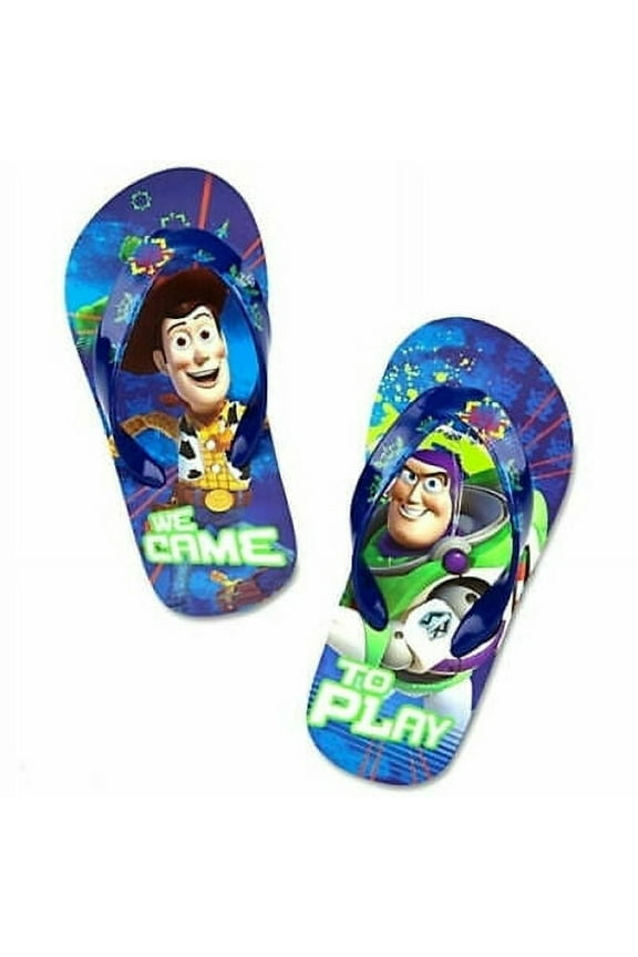 Toy Story Woody Buzz Flip Flops Sandals Shoes Boy Size 9/10
