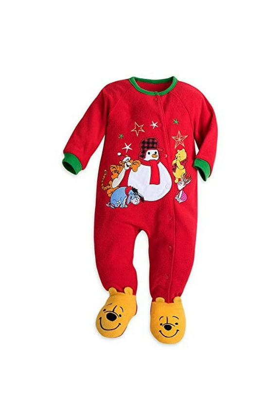 Store Winnie The Pooh Blanket Sleeper Christmas Holiday Fleece, SIze 3-6 Months